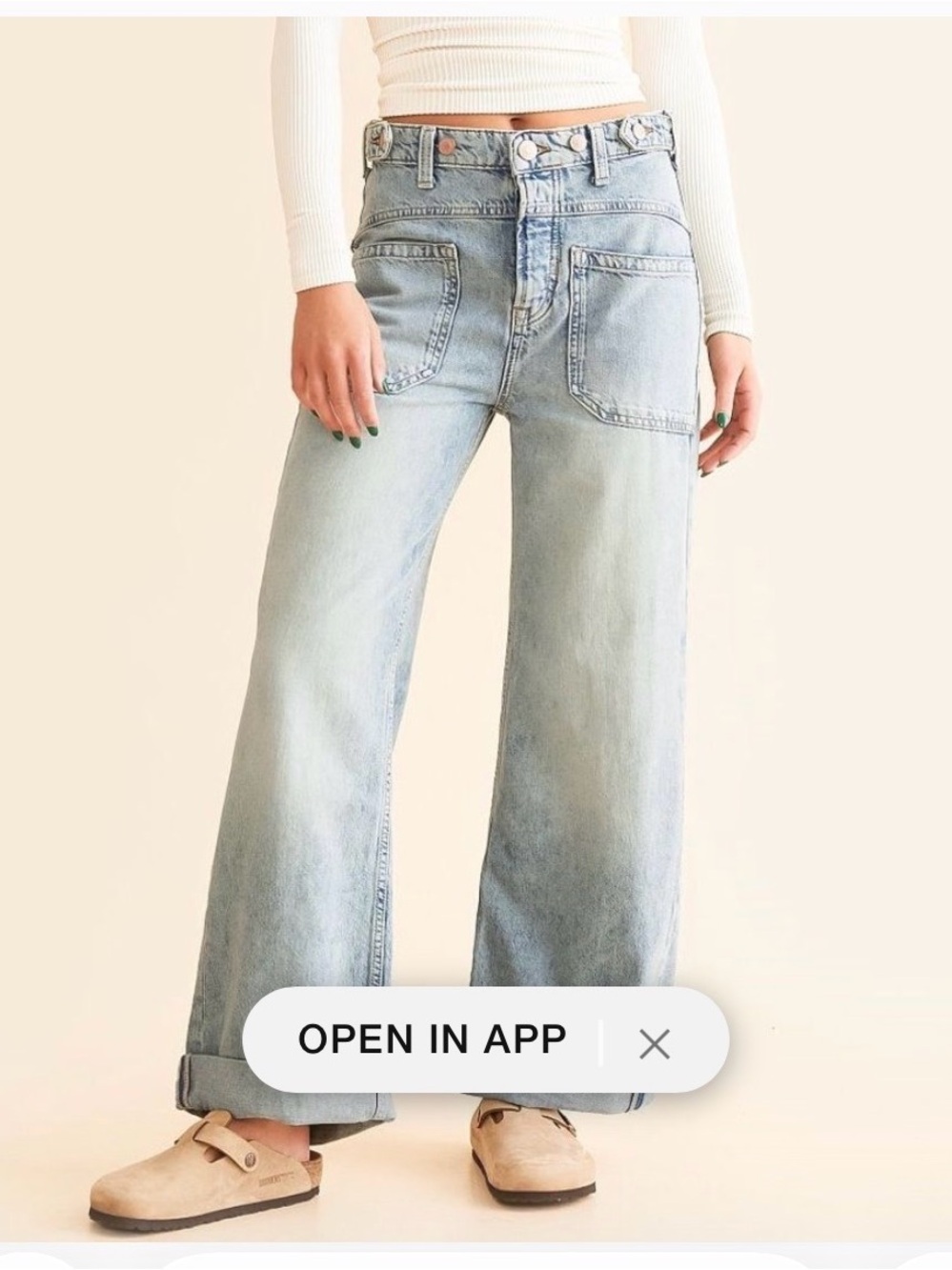 We The Free Light Wash Wide Leg Jeans